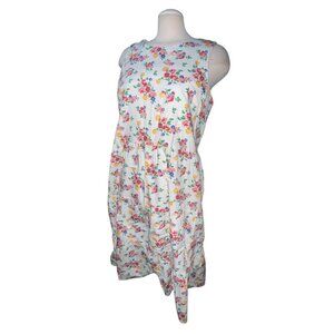 Cath Kidston Cotton Floral Sleeveless Dress Size 14 Vintage 1980s Fully Lined Su
